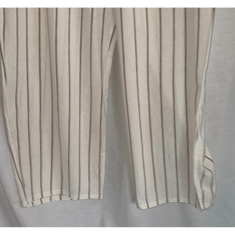 Linen Blend NWOT 2 piece White & Tan flowy pants & sleeveless top XL - Picture 7 of 9